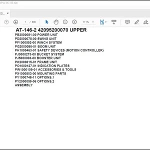 Tadano Crane AT-146-2 42095200070 UPPER Spare Parts Catalog Manual - PDF DOWNLOAD