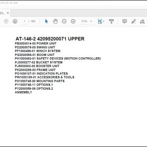 Tadano Crane AT-146-2 42095200071 UPPER Spare Parts Catalog Manual - PDF DOWNLOAD