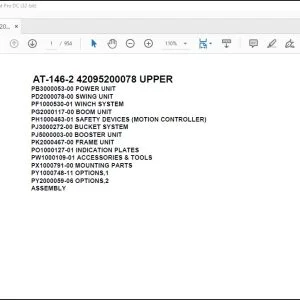 Tadano Crane AT-146-2 42095200078 UPPER Spare Parts Catalog Manual - PDF DOWNLOAD