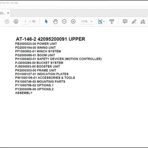 Tadano Crane AT-146-2 42095200091 UPPER Spare Parts Catalog Manual - PDF DOWNLOAD