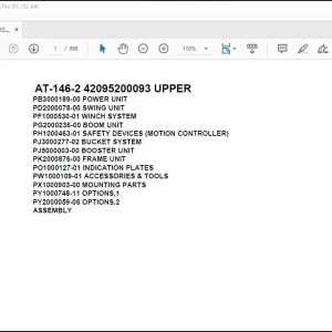Tadano Crane AT-146-2 42095200093 UPPER Spare Parts Catalog Manual - PDF DOWNLOAD