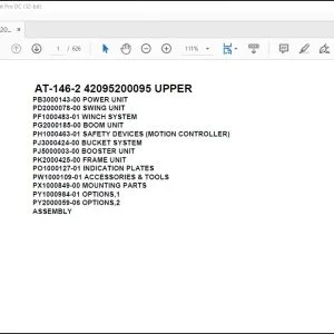 Tadano Crane AT-146-2 42095200095 UPPER Spare Parts Catalog Manual - PDF DOWNLOAD