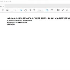 Tadano Crane AT-146-2 42095220600 LOWER,MITSUBISHI KK-FE73EBX6KA1 Spare Parts Manual - PDF DOWNLOAD