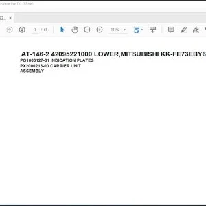 Tadano Crane AT-146-2 42095221000 LOWER,MITSUBISHI KK-FE73EBY6K2 Spare Parts Manual - PDF DOWNLOAD