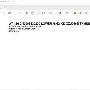 Tadano Crane AT-146-2 42095230200 LOWER,HINO KK-XZU350E-TKMSS6 Parts Catalog Manual - PDF DOWNLOAD