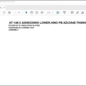 Tadano Crane AT-146-2 42095230900 LOWER,HINO PB-XZU354E-TKMSW6 Parts Catalog Manual - PDF DOWNLOAD