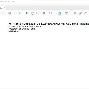 Tadano Crane AT-146-2 42095231100 LOWER,HINO PB-XZU354E-TKMSW6 Parts Catalog Manual - PDF DOWNLOAD