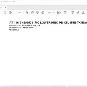 Tadano Crane AT-146-2 42095231700 LOWER,HINO PB-XZU354E-TKMSW6 Parts Catalog Manual - PDF DOWNLOAD