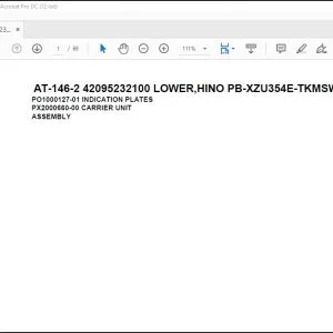 Tadano Crane AT-146-2 42095232100 LOWER,HINO PB-XZU354E-TKMSW6 Parts Catalog Manual - PDF DOWNLOAD