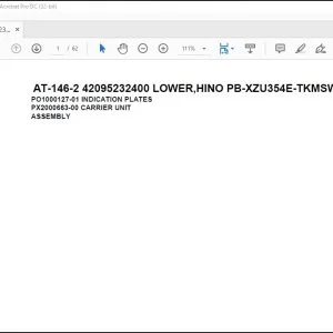 Tadano Crane AT-146-2 42095232400 LOWER,HINO PB-XZU354E-TKMSW6 Parts Catalog Manual - PDF DOWNLOAD