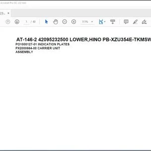 Tadano Crane AT-146-2 42095232500 LOWER,HINO PB-XZU354E-TKMSW6 Parts Catalog Manual - PDF DOWNLOAD