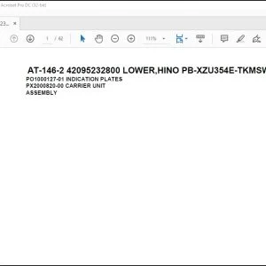 Tadano Crane AT-146-2 42095232800 LOWER,HINO PB-XZU354E-TKMSW6 Parts Catalog Manual - PDF DOWNLOAD