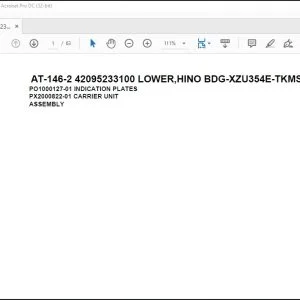 Tadano Crane AT-146-2 42095233100 LOWER,HINO BDG-XZU354E-TKMSD6 Parts Catalog Manual - PDF DOWNLOAD