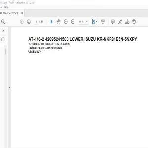 Tadano Crane AT-146-2 42095241500 LOWER,ISUZU KR-NKR81E3N-5NXPY Parts Catalog Manual - PDF DOWNLOAD