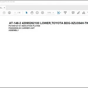 Tadano Crane AT-146-2 42095262100 LOWER,TOYOTA BDG-XZU354H-TKMSD6 Spare Parts Manual - PDF DOWNLOAD