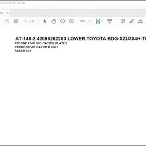 Tadano Crane AT-146-2 42095262200 LOWER,TOYOTA BDG-XZU354H-TKMSD6 Spare Parts Manual - PDF DOWNLOAD