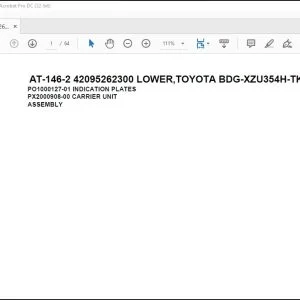 Tadano Crane AT-146-2 42095262300 LOWER,TOYOTA BDG-XZU354H-TKMSD6 Spare Parts Manual - PDF DOWNLOAD