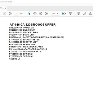 Tadano Crane AT-146-2A 42095900005 UPPER Spare Parts Catalog Manual - PDF DOWNLOAD