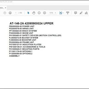 Tadano Crane AT-146-2A 42095900024 UPPER Spare Parts Catalog Manual - PDF DOWNLOAD