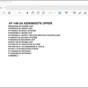 Tadano Crane AT-146-2A 42095900076 UPPER Spare Parts Catalog Manual - PDF DOWNLOAD