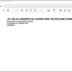 Tadano Crane AT-146-2A 42095930100 LOWER HINO PB-XZU354E-TKMSW6 Spare Parts Catalog Manual - PDF DOWNLOAD