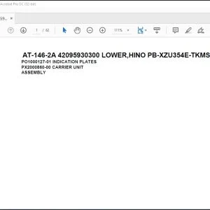 Tadano Crane AT-146-2A 42095930300 LOWER,HINO PB-XZU354E-TKMSW6 Spare Parts Catalog Manual - PDF DOWNLOAD