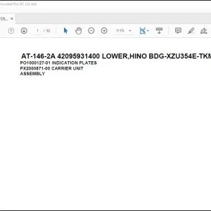 Tadano Crane AT-146-2A 42095931400 LOWER,HINO BDG-XZU354E-TKMSD6 Spare Parts Catalog Manual - PDF DOWNLOAD