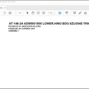 Tadano Crane AT-146-2A 42095931900 LOWER,HINO BDG-XZU354E-TKMSD6 Spare Parts Catalog Manual - PDF DOWNLOAD