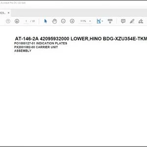 Tadano Crane AT-146-2A 42095932000 LOWER,HINO BDG-XZU354E-TKMSD6 Spare Parts Catalog Manual - PDF DOWNLOAD