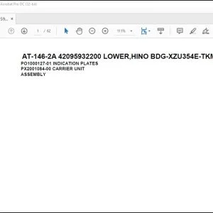 Tadano Crane AT-146-2A 42095932200 LOWER HINO BDG-XZU354E-TKMSD6 Spare Parts Catalog Manual - PDF DOWNLOAD