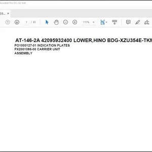 Tadano Crane AT-146-2A 42095932400 LOWER,HINO BDG-XZU354E-TKMSD6 Spare Parts Catalog Manual - PDF DOWNLOAD