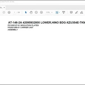 Tadano Crane AT-146-2A 42095932800 LOWER HINO BDG-XZU354E-TKMSD6 Spare Parts Catalog Manual - PDF DOWNLOAD