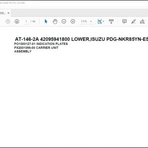 Tadano Crane AT-146-2A 42095941800 LOWER ISUZU PDG-NKR85YN-E5NAHY-M Spare Parts Manual - PDF DOWNLOAD
