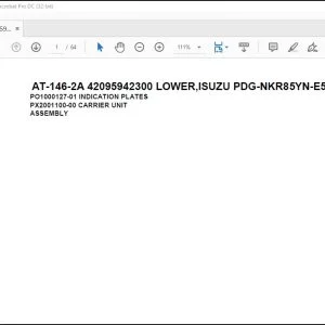 Tadano Crane AT-146-2A 42095942300 LOWER ISUZU PDG-NKR85YN-E5NAHY-M Spare Parts Manual - PDF DOWNLOAD