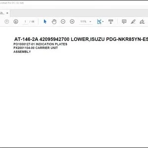 Tadano Crane AT-146-2A 42095942700 LOWER ISUZU PDG-NKR85YN-E5NAHY-M Spare Parts Catalog Manual - PDF DOWNLOAD