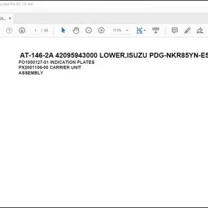 Tadano Crane AT-146-2A 42095943000 LOWER ISUZU PDG-NKR85YN-E5NAHY-M Spare Parts Catalog Manual - PDF DOWNLOAD