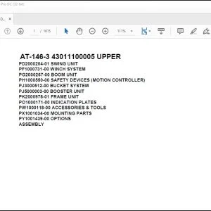 Tadano Crane AT-146-3 43011100005 UPPER Spare Parts Catalog Manual - PDF DOWNLOAD
