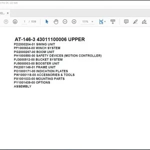 Tadano Crane AT-146-3 43011100006 UPPER Spare Parts Catalog Manual - PDF DOWNLOAD