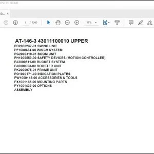 Tadano Crane AT-146-3 43011100010 UPPER Spare Parts Catalog Manual - PDF DOWNLOAD