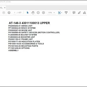Tadano Crane AT-146-3 43011100013 UPPER Spare Parts Catalog Manual - PDF DOWNLOAD