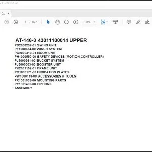 Tadano Crane AT-146-3 43011100014 UPPER Spare Parts Catalog Manual - PDF DOWNLOAD