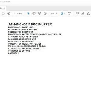 Tadano Crane AT-146-3 43011100016 UPPER Spare Parts Catalog Manual - PDF DOWNLOAD