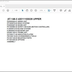 Tadano Crane AT-146-3 43011100029 UPPER Spare Parts Catalog Manual - PDF DOWNLOAD