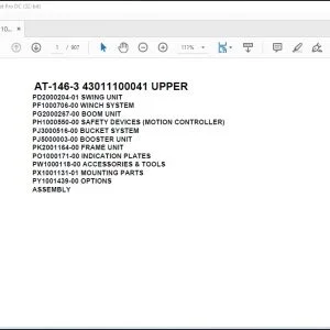 Tadano Crane AT-146-3 43011100041 UPPER Spare Parts Catalog Manual - PDF DOWNLOAD