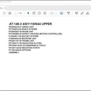 Tadano Crane AT-146-3 43011100044 UPPER Spare Parts Catalog Manual - PDF DOWNLOAD