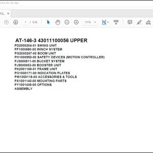 Tadano Crane AT-146-3 43011100056 UPPER Spare Parts Catalog Manual - PDF DOWNLOAD
