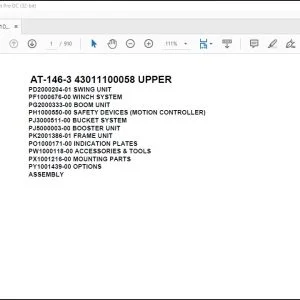 Tadano Crane AT-146-3 43011100058 UPPER Spare Parts Catalog Manual - PDF DOWNLOAD