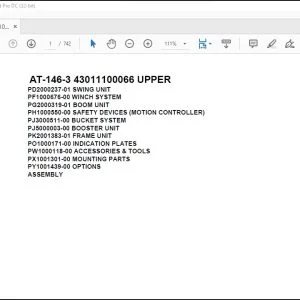 Tadano Crane AT-146-3 43011100066 UPPER Spare Parts Catalog Manual - PDF DOWNLOAD