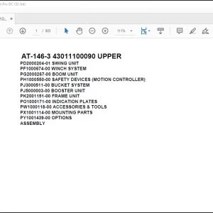 Tadano Crane AT-146-3 43011100090 UPPER Spare Parts Catalog Manual - PDF DOWNLOAD