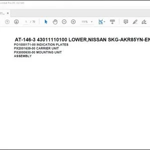 Tadano Crane AT-146-3 43011110100 LOWER,NISSAN SKG-AKR85YN-EN5AHY-D Parts Manual - PDF DOWNLOAD